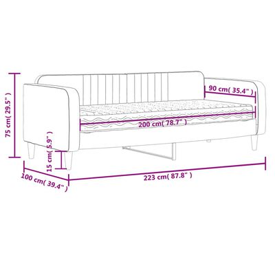 vidaXL Slaapbank met matras 90x200 cm fluweel zwart