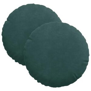 vidaXL Zitkussens 2 st Fluweel Donkergroen &Oslash;30 x 13 cm