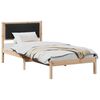 vidaXL Bedframe met hoofdeinde Zwart 100 x 200 cm Massief grenenhout