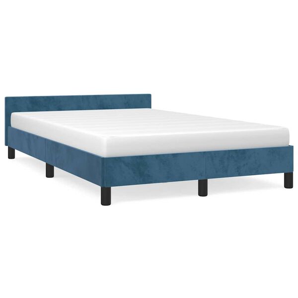 vidaXL Bedframe zonder matras 120x200 cm fluweel donkerblauw