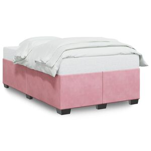 vidaXL Bedframe zonder matras 120x190 cm fluweel roze