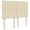 vidaXL Boxspring met matras stof cr&egrave;mekleurig 140x200 cm