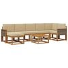 vidaXL Buiten bankenset met kussen 8 pcs Natuurlijk en Beige Polyester