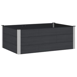vidaXL Verhoogde plantenbak Zwart 150 x 100 x 54 cm WPC en Aluminium