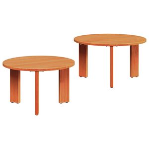vidaXL Salontafel 2 st Wasbruin 47,5 x 47,5 x 27 cm Massief grenenhout