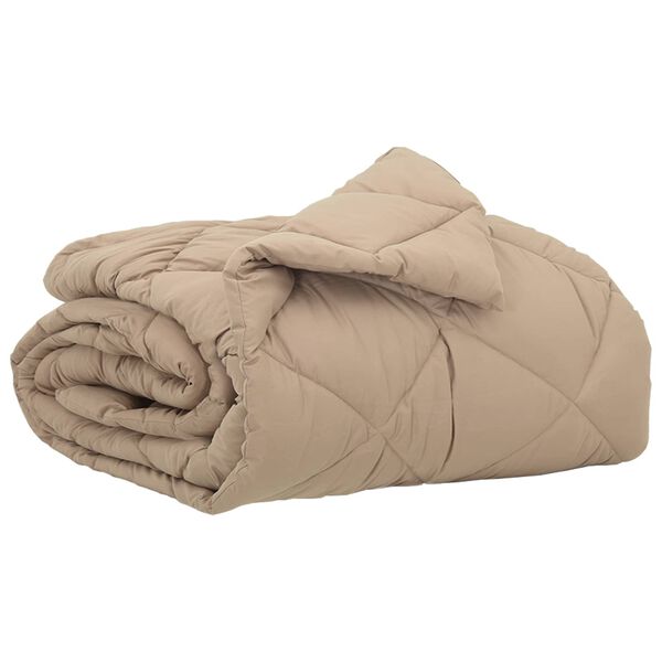 vidaXL Zomer Dekbed Taupe 220 x 140 cm Microfiber