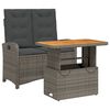 vidaXL 2-delige Tuinset met kussens poly rattan grijs