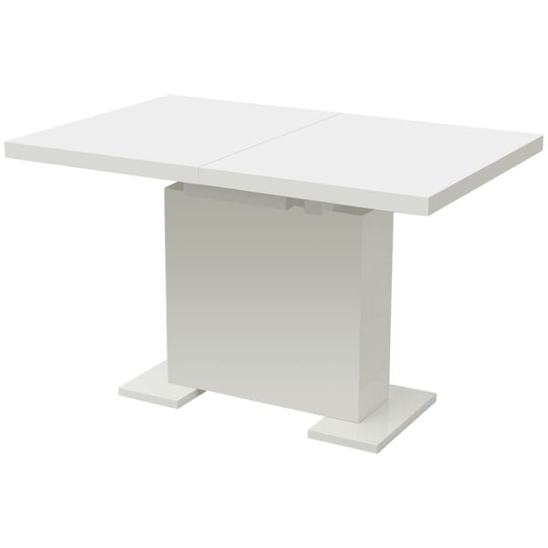 vidaXL Eettafel verlengbaar hoogglans wit