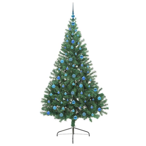 vidaXL Kunstmatig Voorverlicht Kerstboom met 300 LED Groen 210 cm PVC