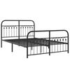 vidaXL Bedframe met hoofd- en voeteneinde metaal zwart 140x190 cm