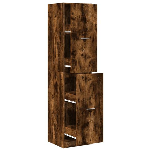 vidaXL Apothekerskast 40x41x174,5 cm bewerkt hout gerookt eikenkleurig