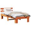 vidaXL Bedframe met hoofdeinde Wasbruin 80 x 200 cm Massief grenenhout