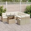 vidaXL Tuin Sofa Set met kussen met opslag 9 pcs Beige Poly Rattan