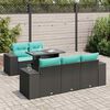 vidaXL 6-delige Loungeset met kussens poly rattan acacia zwart