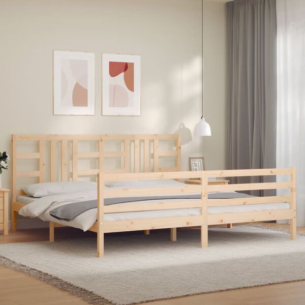 vidaXL Bedframe met hoofdbord massief hout 200x200 cm