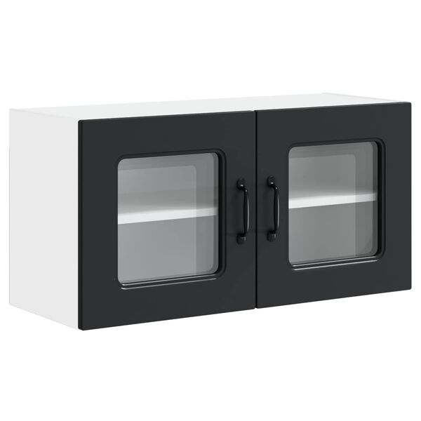 vidaXL Keukenkast met opslag Kalmar Zwart 80 x 31 x 40 cm Bewerkt hout