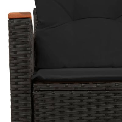 vidaXL Tuinbank 2-zits met kussens poly rattan grijs