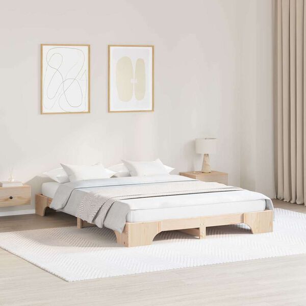 vidaXL Bedframe Naturel 150 x 200 cm Massief grenenhout