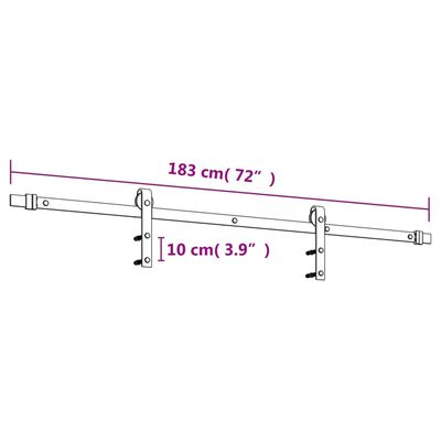 vidaXL Schuifdeur met beslag 80x210 cm massief grenenhout