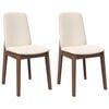vidaXL Eetkamerstoelen met kussens 2 st massief hout rubber bruin