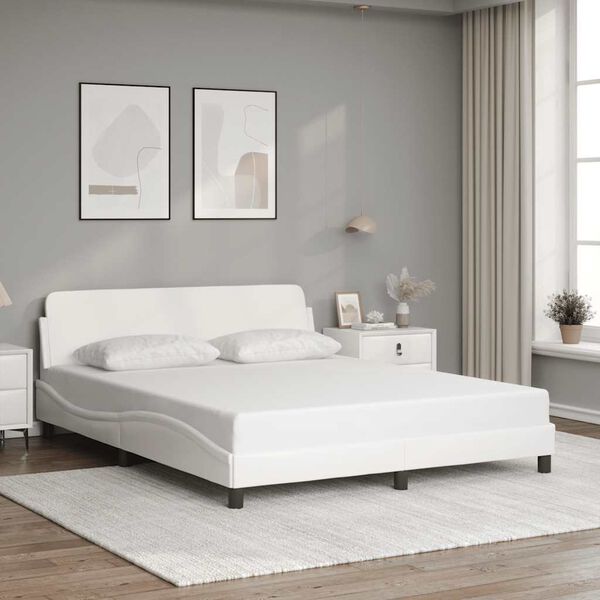 vidaXL Bedframe "Dover" kunstleer wit 160x200 cm