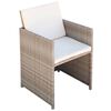 vidaXL 5-delige Tuinset met kussens poly rattan beige