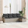 vidaXL Tuin Sofa Set met kussen 5 pcs Lichtgrijs poly rattan