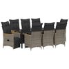 vidaXL Tuin eettafelset 9 st Grijs poly rattan