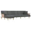 vidaXL Slaapbank L-vormig 279x140x70 cm stof donkergrijs