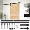 vidaXL Schuifdeur 90 x 210 cm Massief grenenhout Naturel en Zwart