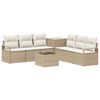vidaXL Bankstel 8 st Beige en Cr&egrave;me Wit Poly Rattan en Staal