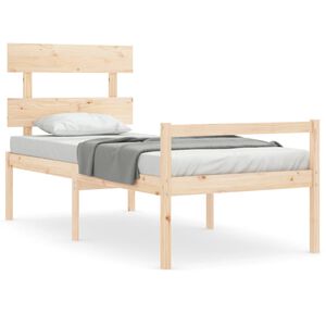 vidaXL Seniorenbed met hoofdbord massief hout