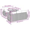 vidaXL 6-delige Loungeset met kussens poly rattan beige