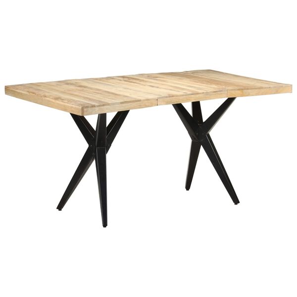 vidaXL Eettafel 160x80x76 cm ruw mangohout