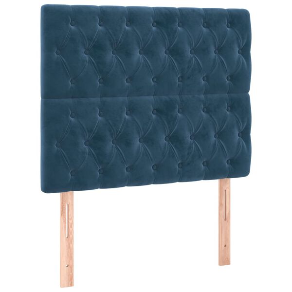 vidaXL Hoofdbord donkerblauw 100x7x118/128 cm fluweel