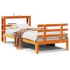 vidaXL Bedframe met hoofdbord massief grenenhout wasbruin 100x200 cm