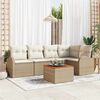 vidaXL Tuin Sofa Set 6 pcs Beige en wit