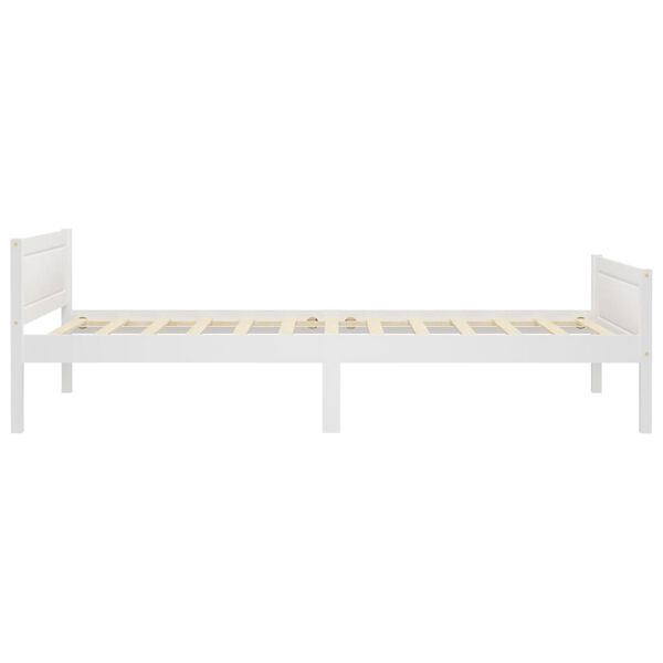 vidaXL Bedframe massief grenenhout wit 90x200 cm