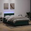 vidaXL Boxspring met matras en LED fluweel donkergroen 120x210 cm