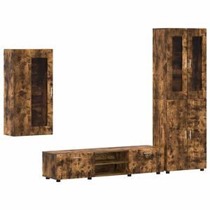 vidaXL Tv-meubelset met lade FLORIN 3 pcs Gerookt eiken Bewerkt hout