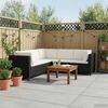vidaXL 4-delige Loungeset met kussens poly rattan zwart