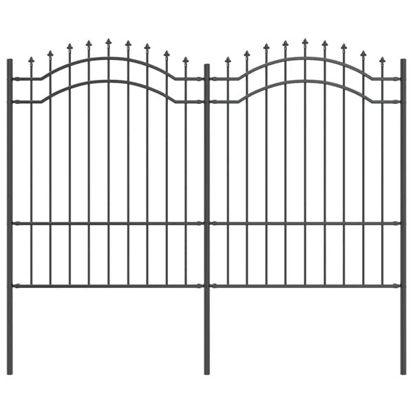 vidaXL Tuin Hek Grijs 190 cm Poedergecoat staal