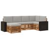 vidaXL Buiten bankenset 6 st Naturel en lichtgrijs Polyester
