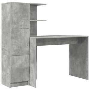 vidaXL Bureau Beton Grijs 133.5 x 50 x 124 cm 2 st
