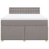 vidaXL Boxspring met matras stof taupe 140x200 cm