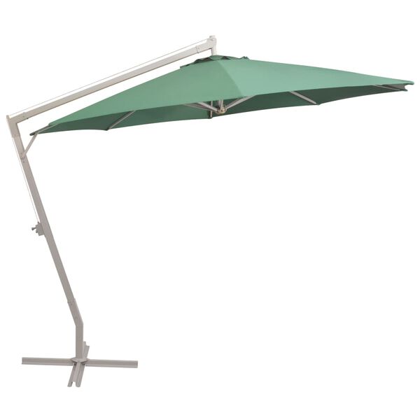 vidaXL Zweefparasol met aluminium paal 350 cm groen