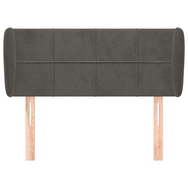 vidaXL Hoofdbord met randen 83x23x78/88 cm fluweel donkergrijs