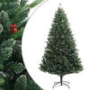 vidaXL Kunstkerstboom met scharnieren en rode bessen 240 cm