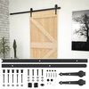 vidaXL Schuifdeur Naturel en Zwart 100 x 210 cm Massief grenenhout