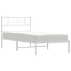 vidaXL Bedframe met hoofdbord metaal wit 80x200 cm
